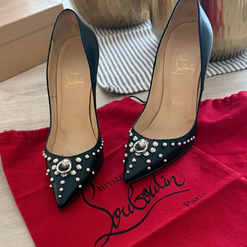 Christian Louboutin Black Studded Heels